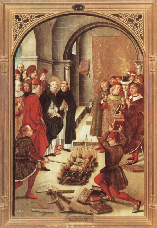 BERRUGUETE, Pedro Scenes from the Life of Saint Dominic:The Burning of the Books Germany oil painting art